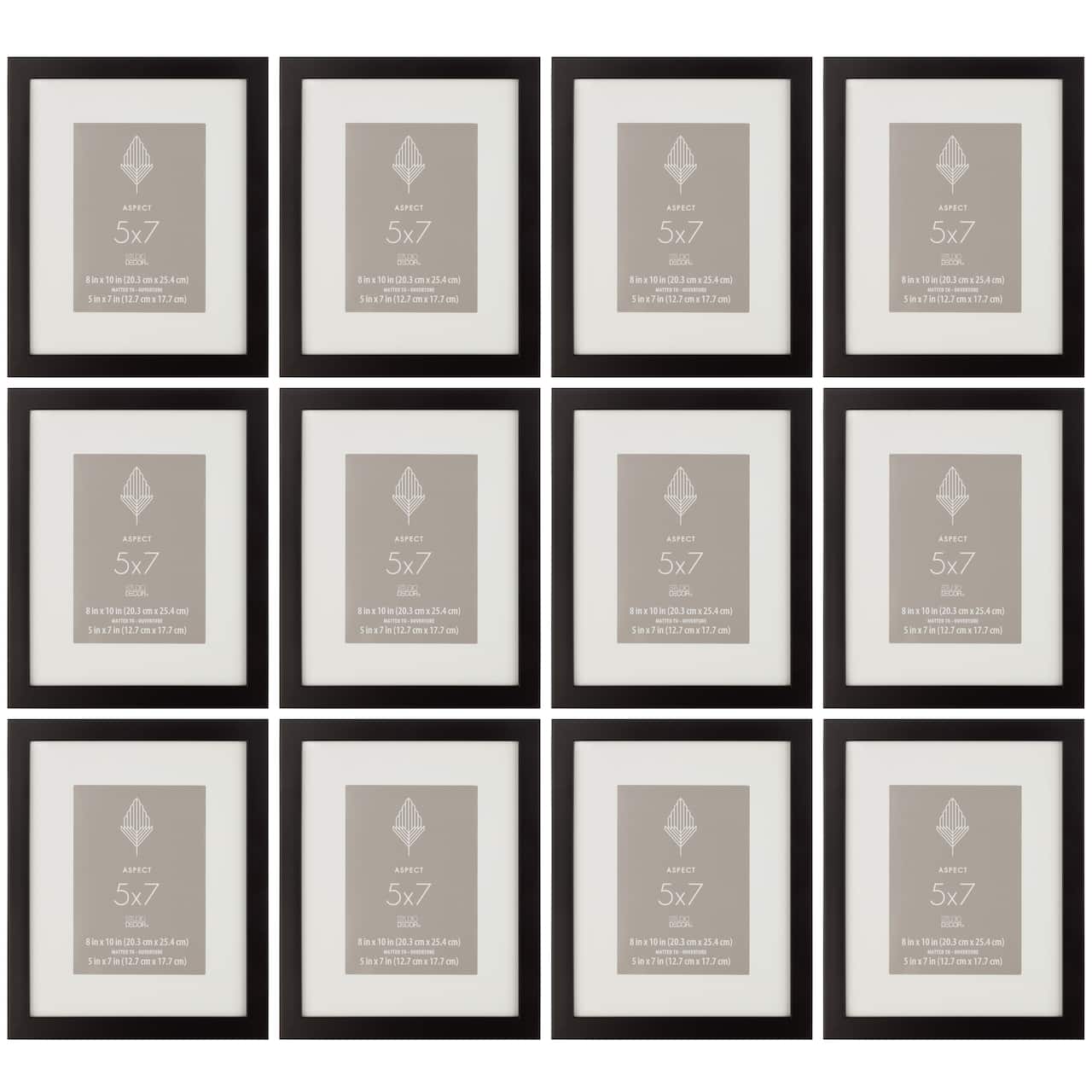 12 Pack: Black Frame With Mat, Aspect by Studio Décor®